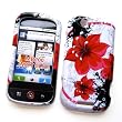 Motorola CLIQ MB200 T-Mobile Snap On Protector Hard Case "Artistic Red Flowers" Design