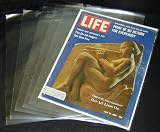 100 Polypropylene (Plastic) Outer Sleeves with Flap for Life Size Magazines #MASPLI ( 11-1/4 x 14-1/4 with a flap ) - Protect Against Dust & Wear on your magazines!