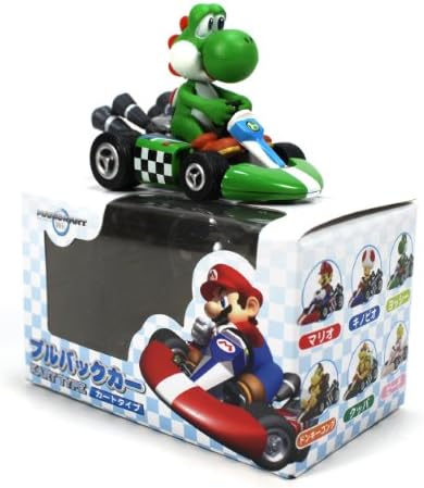 Nihon Auto Toy Nintendo Mario Kart Wii Pull Back Car - Yoshi in Kart