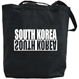 Canvas Tote Bag Black " South Korea Negative " Country