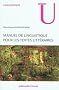 Manuel de linguistique pour le texte litt�raire