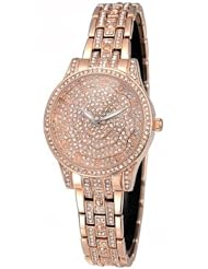 Stylish Rhinestones Quartz Analog Wrist Watch Timepiece w/ Alloy Band for Women - Rose Gold SWWT3-258410