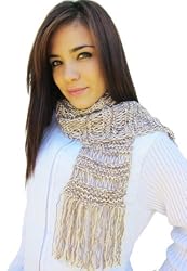 Handmade Ultra Lightweight Scarf - Brown Sugar (100% Hand-knitted) [Apparel]
