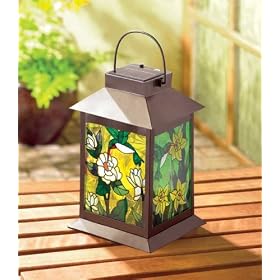 Solar-powered Floral Lantern - Great Outdoor Living!!!
