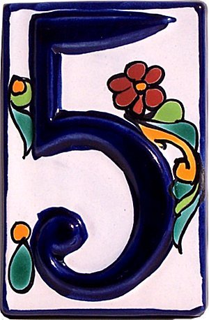 Colonial Talavera Ceramic House Number Five