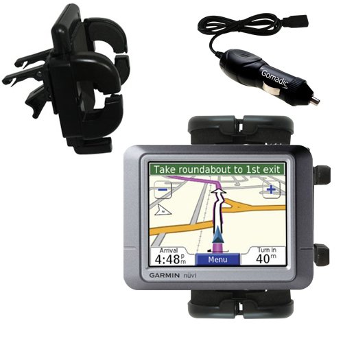 Garmin Nuvi 260 Auto Vent Holder with Car Charger - Uses Gomadic TipExchange