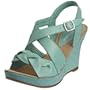 ... Hush Puppies Women's Maiden Wedge Sandal Green Leather H2510709B 4 UK