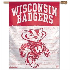 University of Wisconsin Badgers Throwback House Flag Banner