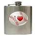 Hip Flask 6 oz. of I Love Baseball (Astros, Twins, Dodgers, Yankees, Brewers, Oakland Athletics, Mets, Mariners, Phillies, Rays, Pirates, Rangers, Padres, Blue Jays, Giants, Cardinals, Nationals)