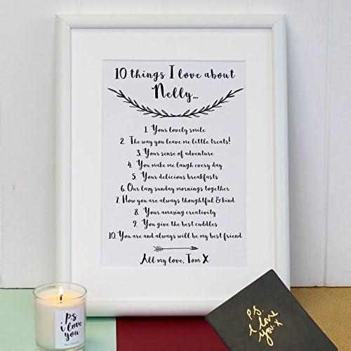 Personalised '10 Things I Love About You' Print