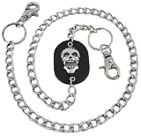 Laughing Skull Black Lether Jeans Chain Wallet Jean
