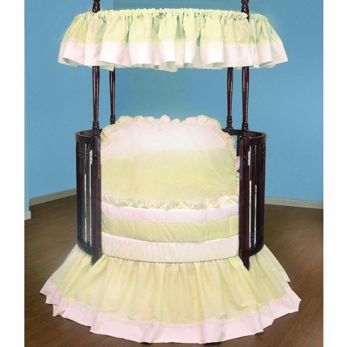 Baby Doll Bedding Regal Pique Round Crib Bedding Set, Ecru Cheap Baby