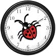 Ladybug (Ladybird) Insect - Animal Wall Clock by WatchBuddy Timepieces (Slate Blue Frame)