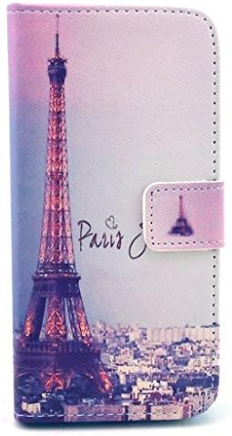 PIZU Retro Colorful Printed Hasp Magnet Button Buckle Wallet Flip Cover Case Stand Credit Card ID Holders PU Leather Case For Nokia Lumia N625 625 Eiffel Tower in Paris