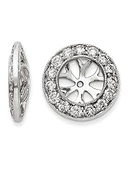 14k White Gold Diamond Earrings Jackets. Carat Wt- 0.971ct. Metal Wt- 1.98g