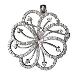 ClassicDiamondHouse C.Z Filigree Rhodium .925 Sterling Silver Pin And Pendent