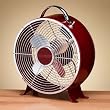 12.5" Colorful Deep Maroon Red Vintage Style Metal Table Fan