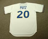 J.J. PUTZ Seattle Mariners Majestic Cooperstown Throwback Baseball Jersey, XL