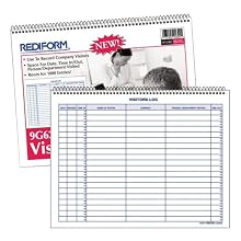 Rediform Visitors Log Book, Wirebound,  White, 11 x 8.5 Inches, 50 Pages (9G620)