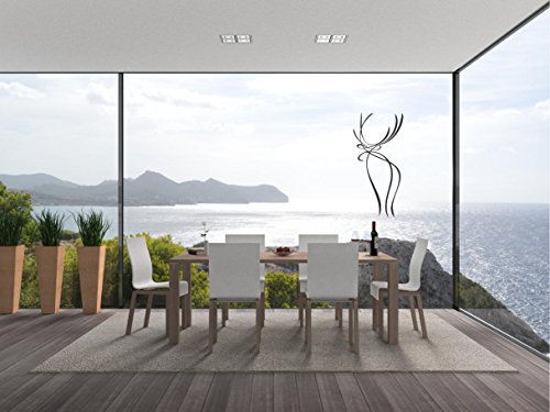 Imagen 2 de Etiqueta de la pared d238 gigante de cuernos de venado ciervo Tribal 40x18 cm