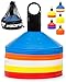 Pro Disc Cones (Set of 50) - Agility Soccer Cones with Carry Bag and Holder for Training, Football, Kids, Sports, Field Cone Markers - Includes Top 15 Drills eBook (Multi-Color)
