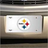 NFL Pittsburgh Steelers Silver Mirror License Plate