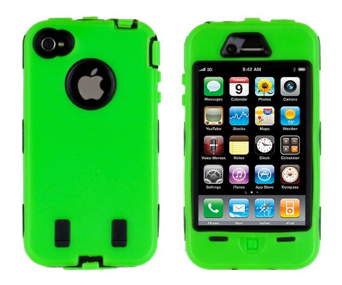Body Armor for iPhone 4 / 4th Generation - Green & Black