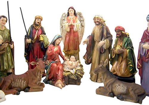 Holy Family with Shepherds and the Magi 12 Piece Resin Deluxe Nativity Set, 8 Inch