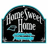 NFL Carolina Panthers 10-by-11 inch Wood "Home Sweet Home" Sign