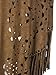 Women's Coffee Suedette Laser Cut Fringed Cape Coat Fringed Bikini Cover up Shawl Scarf