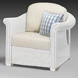 White Rattan Conservatory Furniture Cushioned Chair - FREE 48 Hour Dispatch