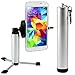 First2savvv ZP-100A16 silver Portable Self-portrait handheld Pole Arm monopod stand Camcorder/Camera/mobile phone tripod mount adapter bundle for samsung Galaxy S7 S6 EDGE Ace 2 GTI8160 Galaxy s 3 GT-I9300 Galaxy mini 2 Galaxy Pocket GT-S5300 with LENS Cleaning Cloth