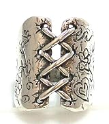 Island Cowgirl Sterling Silver Plated Corset Ring - Size 7