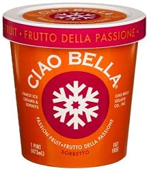 Ciao Bella Passion Fruit Sorbetto, 16-Ounce Cups (Pack of 4)