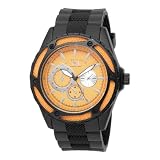 U.S. Polo Assn. Men's US9056 Orange Dial Black Rubber Strap Watch