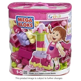 Mega Bloks 70 pc Pink Building Blocks Bag