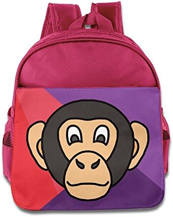 Cartoon Monkey Head Backpack Children School Bag Pink