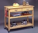 Natural Wood Kitchen Cart