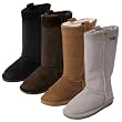 Womens Bearpaw Brandy 12-inch Sheepskin-lined Embossed Suede Boot