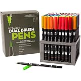 Tombow Dual Brush Pen Art Markers,96 Color Set with Desk Stand