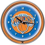 New York Knicks NBA Chrome Double Ring Neon Clock