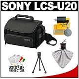 Sony LCS-U20 Medium Carrying Case (Black) with Cleaning Accessory Kit for Handycam, Cyber-Shot, NEX Digital Cameras