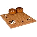 3/4'' Bamboo Go Game Board Single Convex Stones Set