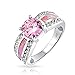 Bling Jewelry Pink Synthetic Opal Inlay October Birthstone Sterling Silver Ring