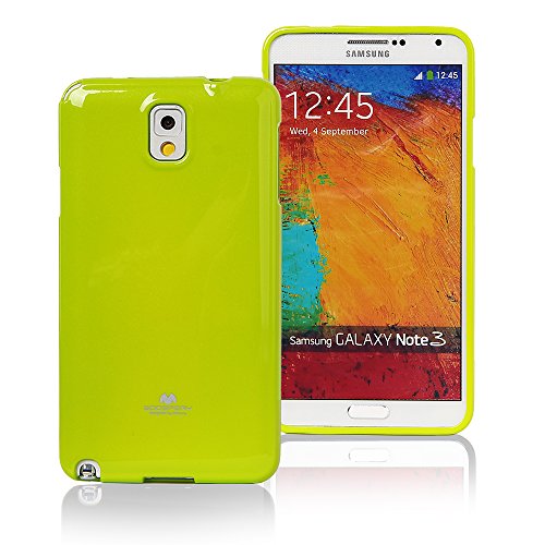 Galaxy NOTE 3 Case, [Ultra Slim Fit] GoosperyÂ® Color Pearl Jelly Case *Slight Pearl Glitter* [Anti-Yellowing + Anti-Discoloring Finish] Premium TPU Cover [Shock Absorption] - Lime
