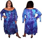 Tie Dye Dress with Sleeves in Royal Gem