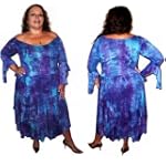 Tie Dye Dress with Sleeves in Royal Gem $59.99