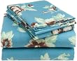 Pinzon 160-Gram Printed Flannel Queen Sheet Set, Chocolate Floral