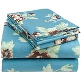 Pinzon160-GramPrintedFlannelKingSheetSet,ChocolateFloral