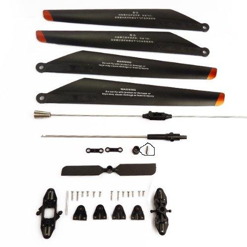 Updated Main Blades Set & Quick Wear Parts(balance bar/connect buckle/main blade grip set/bottom fan clip/inner shaft/tail blade for The Double Horse 9118 Gyro Helicopter